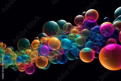 Flowing Bubbles: Colorful Abstract Composition for Creative Designs
