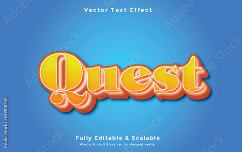 Quest 3d text fully editable vector