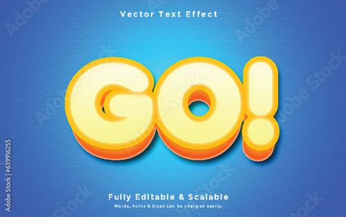 Go 3d text fully editable vector