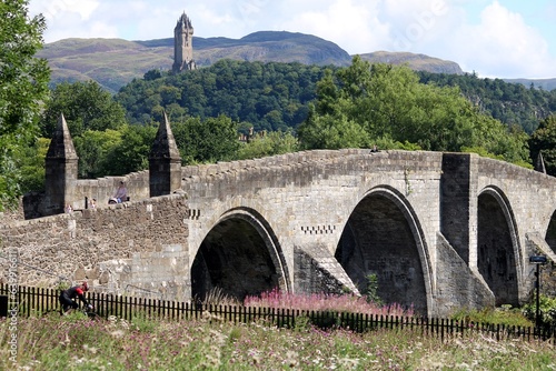 Quadro su tela Stirling Bridge, with the Wallace Monument in the background.