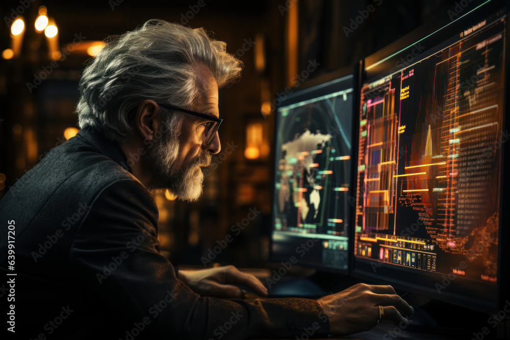 A trader keeps an eye on international markets, recognizing the interconnectedness of global economies and stock markets. Concept of Global Investing. Generative Ai. A trader keeps an eye on international markets, recognizing the interconnectedness of global economies and stock markets. Concept of Global Investing. Generative Ai.