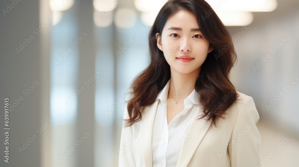 Portrait of a business woman in light cream Portrait of a business woman in light cream