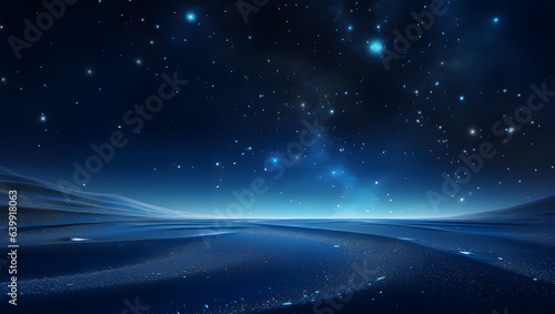 a blue space with dust particles background ai generative