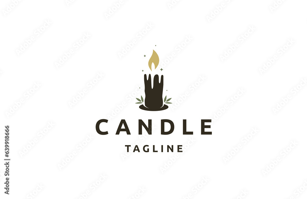 Candle logo icon design template flat vector Candle logo icon design template flat vector
