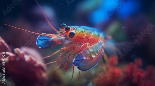 Colorful shrimp.Generative AI