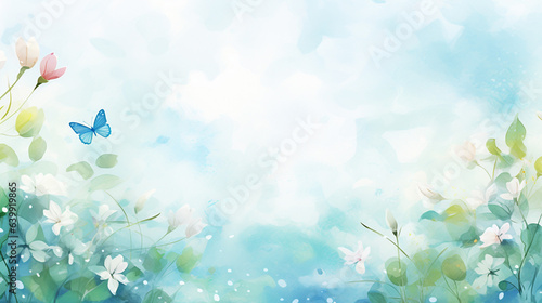 水彩画で描かれた夏の背景