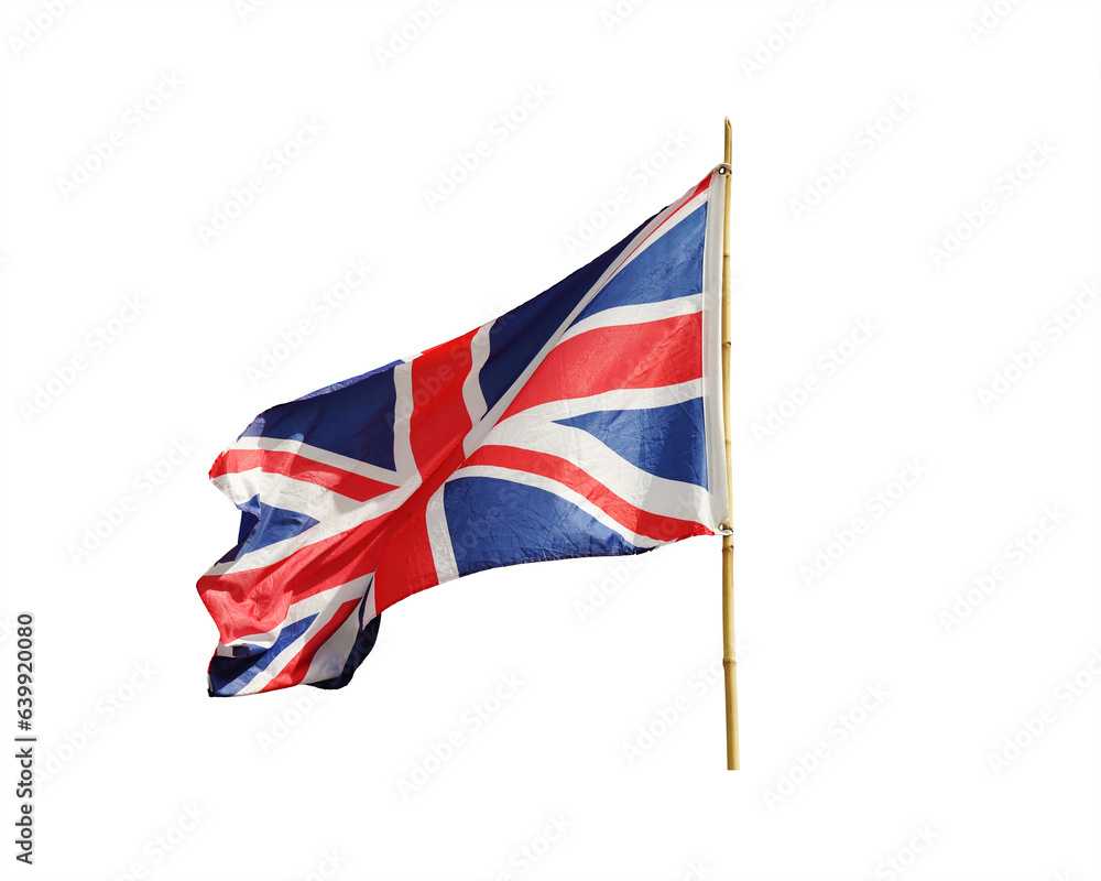 English flag,british flag isolated on white background. This has clipping path.  
