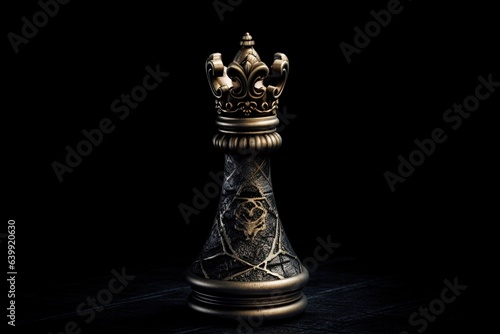 old vintage gold and black chess piece