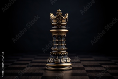 old vintage gold and black chess piece