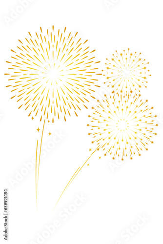 golden fireworks vector for new year element