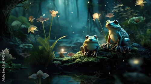 Glittering flowers and frogs in the enchanted forest © Royal Ability