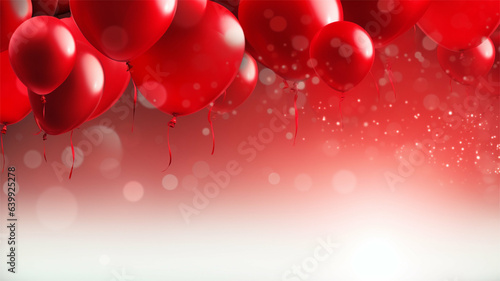 Celebration party banner Red balloons