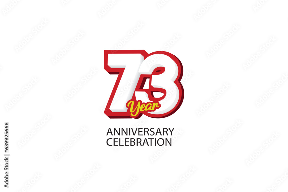 73rd, 73 years, 73 year anniversary minimalist logo, jubilee, greeting card. Birthday invitation, sign. Red space vector illustration on white background - Vector 73rd, 73 years, 73 year anniversary minimalist logo, jubilee, greeting card. Birthday invitation, sign. Red space vector illustration on white background - Vector