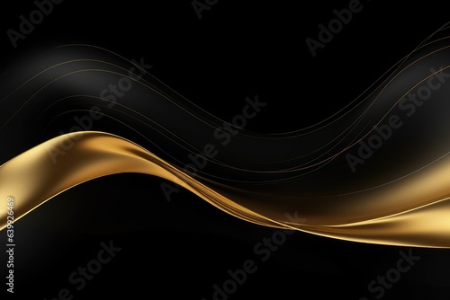 Dark golden black white abstract wave luxury background