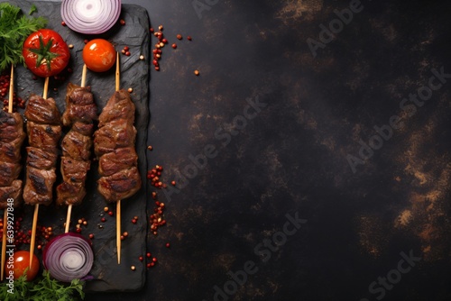 Banner design template on kebabs theme for restaurant advertising or website/app designs photo