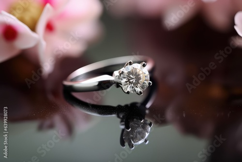 fashionable and royal ring jewelry photography with shiny gemstone generative ai