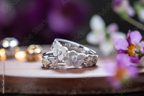 luxurious and designer ring jewel photography with shimmering gemstone generative ai © Align