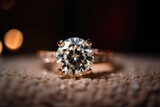 fashionable wedding jewelry ring photography with precious diamond generative ai