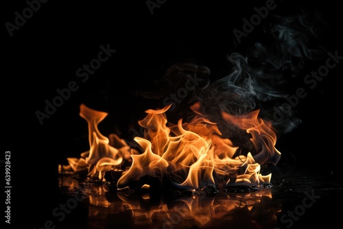 abstract fire flame texture background with smoke effect generative ai