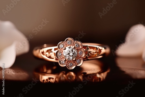royal wedding ring photography with shiny gemstone generative ai © Align
