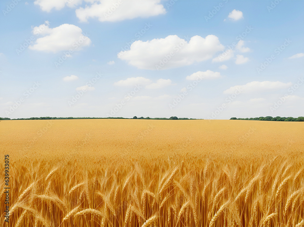 Concept of abundance and harvest, bread and ears of wheat.