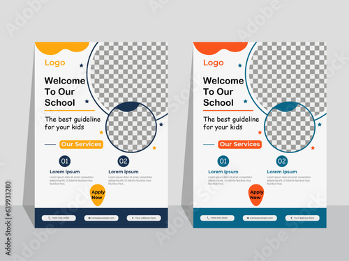 Creative and modern online school kids education admission flyer poster template. Creative and modern education admission flyer template.
kids school admission flyer template.