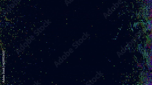 Glitch noise static television VFX. Visual video effects stripes background, CRT tv screen no signal glitch effect