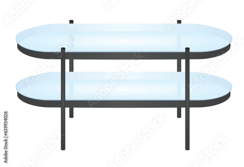 Glass home  table. vector illustration