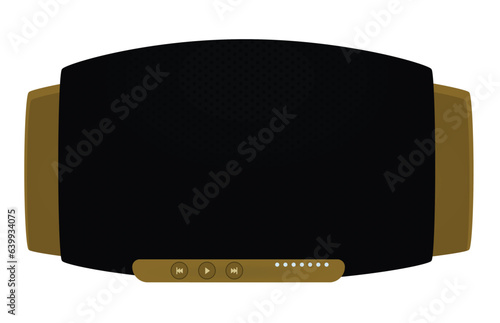 Brown bluetooth speaker. vector illustration