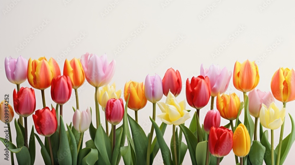 Bouquet made of colorful tulips