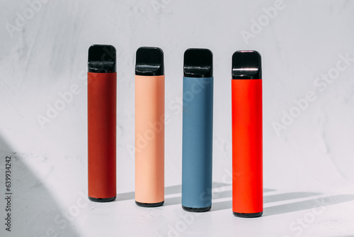 Multicolored multi-use electronic vape cigarettes