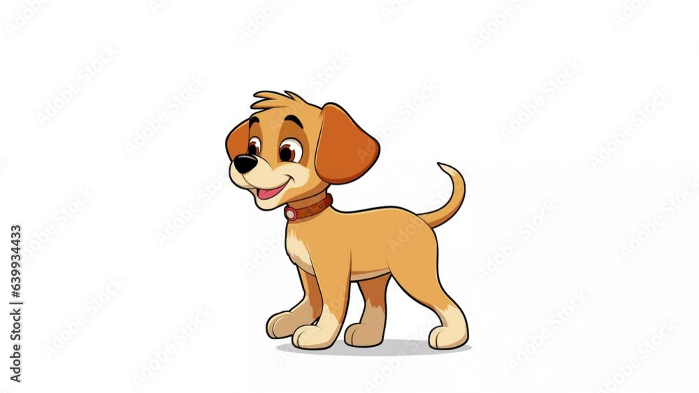 Cartoon dog walk cycle loop 2d animation Cartoon dog walk cycle loop 2d animation
