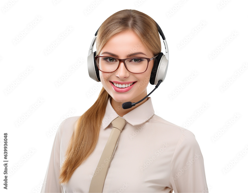 Smiling call center assistant, cut out Smiling call center assistant, cut out