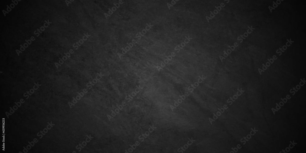 Fototapeta premium Modern Black texture chalk board and black board background. stone concrete texture grunge backdrop background anthracite panorama. Panorama dark grey black slate background or texture.