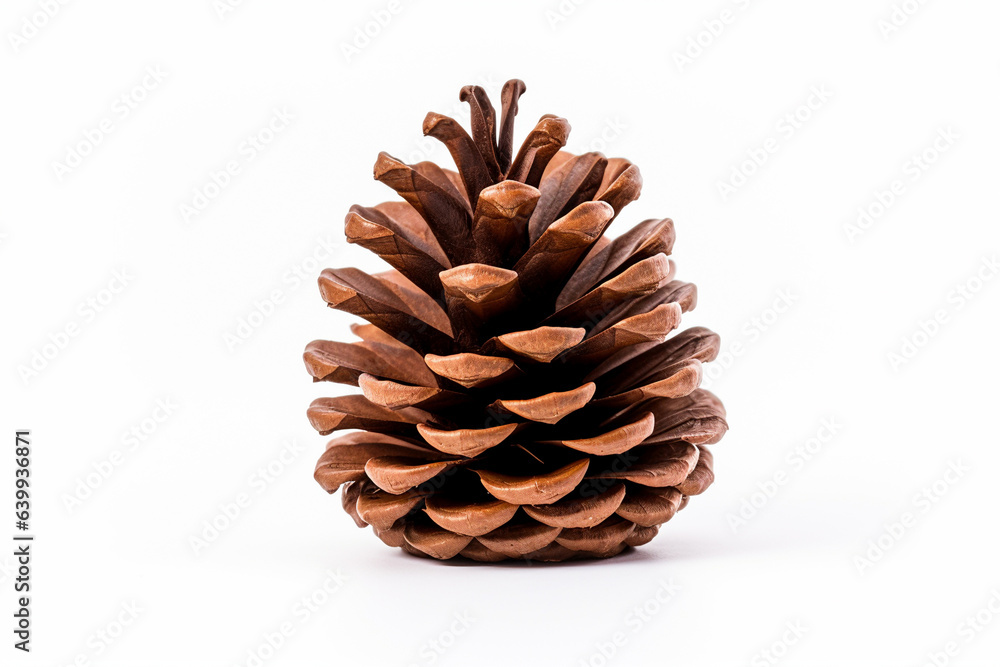 Single fir cone on white background Single fir cone on white background