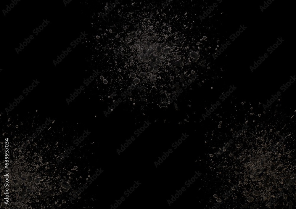 background particles of stones exploding