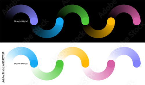 Transparent. Five orbits. Symbol graphics. Timeline images.