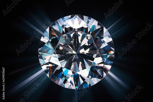 Beautiful diamond or brilliant on a beautiful background, close-up view.generative ai
