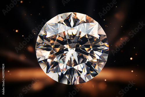 Beautiful diamond or brilliant on a beautiful background, close-up view.generative ai
