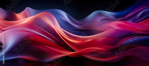 Arrière plan foncé avec une vague abstraite graphique. Violet magenta rose rouge orange. Abstract background with colorful waves.
