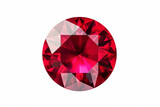 Beautiful red ruby ​​or diamond isolated on white background.generative ai
