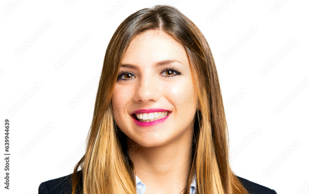 Portrait of a beautiful businesswoman isolated on white background Portrait of a beautiful businesswoman isolated on white background