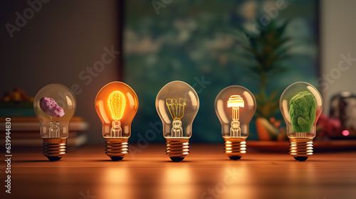 Creative brainy smart ideation Light Bulb. Generative Ai
