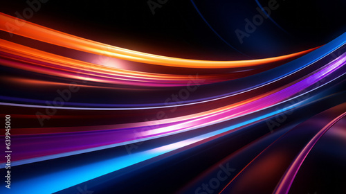 Abstract Digital Network of Glowing Lines