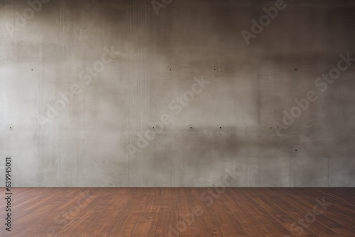 Empty room interior background concrete wall and wooden floor