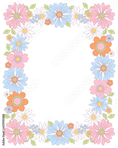 Vector frame with flowers illustration