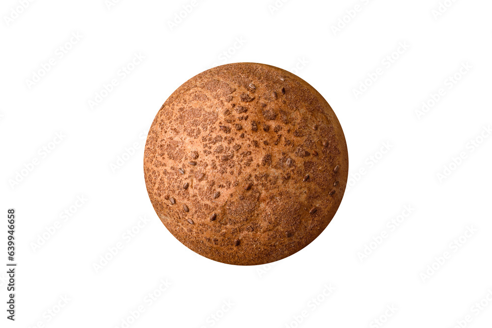 Fresh crispy brown bread with sesame seeds and spices Fresh crispy brown bread with sesame seeds and spices