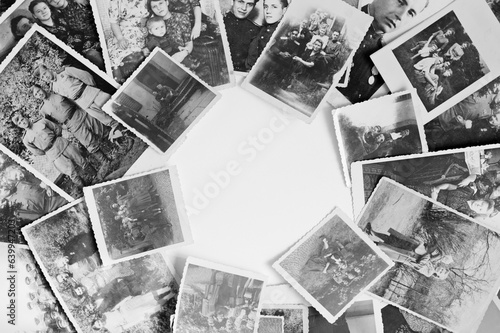 Old photos ring and text space in the centre