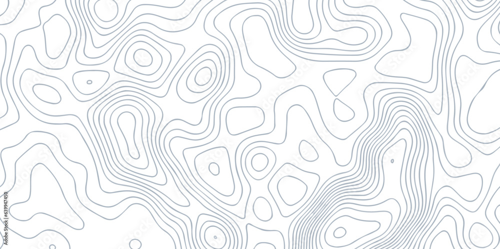 Topographic map background geographic line map with seamless ornament design. The black on white contours vector topography stylized height of the lines map.