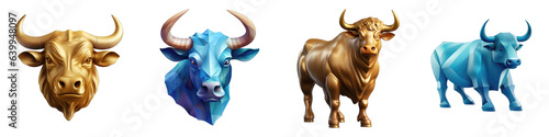Bull (Bullish Market) clipart collection, vector, icons isolated on transparent background